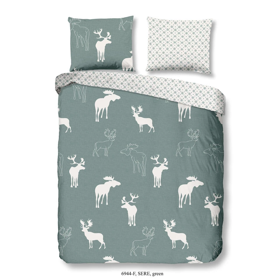 Good Morning Dekbedovertrek "Sere" - Groen - (140x220 Cm) 4 Good Morning Dekbedovertrek "Sere" - Groen - (140x220 Cm) - Afbeelding 2
