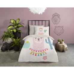 Good Morning Dekbedovertrek "Llama" - Zand - (140x220 Cm) -Leen Bakker Winkel 1000035760 0101