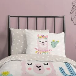 Good Morning Dekbedovertrek "Llama" - Zand - (140x220 Cm) -Leen Bakker Winkel 1000035760 0103