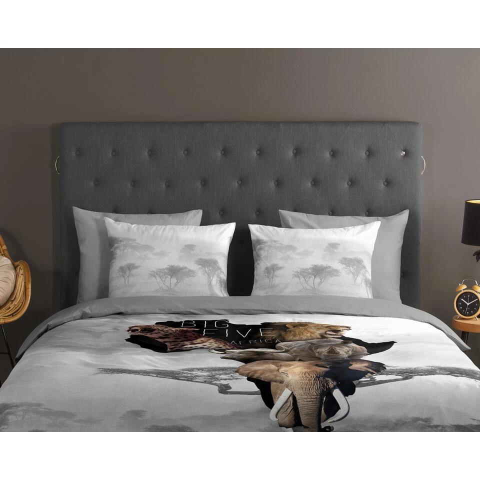 Good Morning Dekbedovertrek "Big Five" - Grijs - (240x220 Cm) 5 Good Morning Dekbedovertrek "Big Five" - Grijs - (240x220 Cm) - Afbeelding 3
