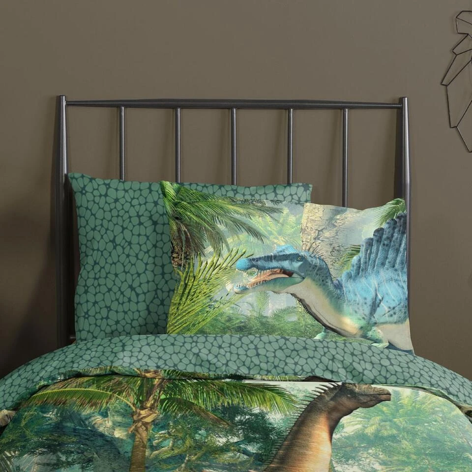 Good Morning Dekbedovertrek "Jurassic" - Groen - (140x220 Cm) 5 Good Morning Dekbedovertrek "Jurassic" - Groen - (140x220 Cm) - Afbeelding 3