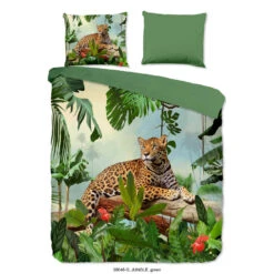 Good Morning Dekbedovertrek "Jungle" - Groen - (200x220 Cm)