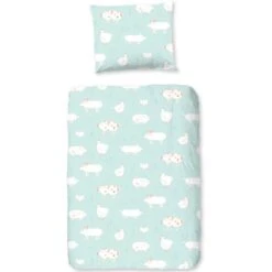 Good Morning Peuter Dekbedovertrek Pigs And Chickens-Ledikant (100 X 135 Cm)