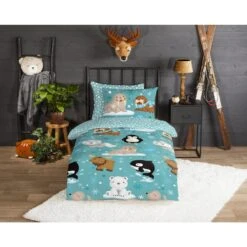 Good Morning Dekbedovertrek "Polar" - Aqua - (140x220 Cm) -Leen Bakker Winkel 1000035949 0101