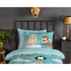 Good Morning Dekbedovertrek "Polar" - Aqua - (140x220 Cm) -Leen Bakker Winkel 1000035949 0110