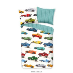 Good Morning Dekbedovertrek "Race" - Multi - (120x150 Cm)