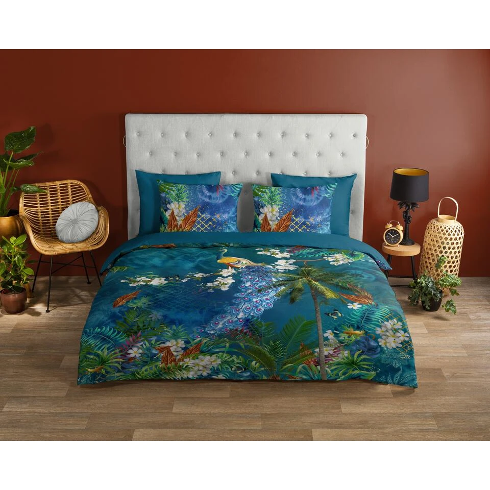 Good Morning Dekbedovertrek "Samantha" - Petrol - (140x220 Cm) 4 Good Morning Dekbedovertrek "Samantha" - Petrol - (140x220 Cm) - Afbeelding 2