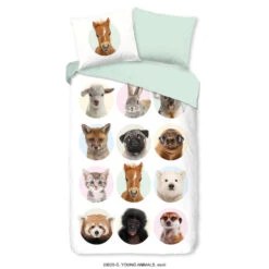 Good Morning Dekbedovertrek "Young Animals" - Multi - (140x220 Cm)