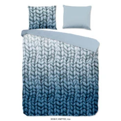 Good Morning Dekbedovertrek "Knitted" - Blauw - (140x240 Cm)