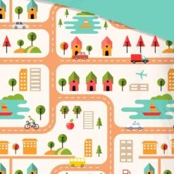 Good Morning Dekbedovertrek "Roadmap" - Multi - (140x220 Cm) -Leen Bakker Winkel 1000035998 0102