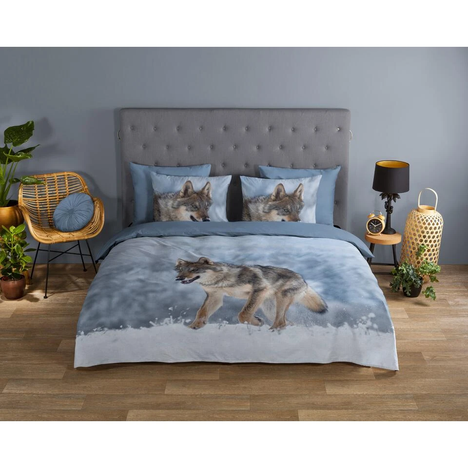 Good Morning Dekbedovertrek "Snow Wolf" - Grijs - (240x220 Cm) 4 Good Morning Dekbedovertrek "Snow Wolf" - Grijs - (240x220 Cm) - Afbeelding 2