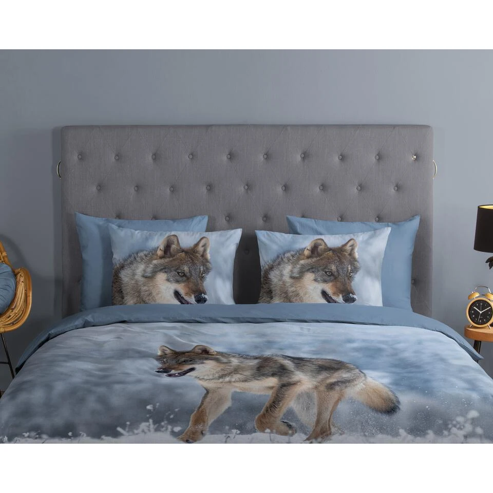 Good Morning Dekbedovertrek "Snow Wolf" - Grijs - (240x220 Cm) 5 Good Morning Dekbedovertrek "Snow Wolf" - Grijs - (240x220 Cm) - Afbeelding 3