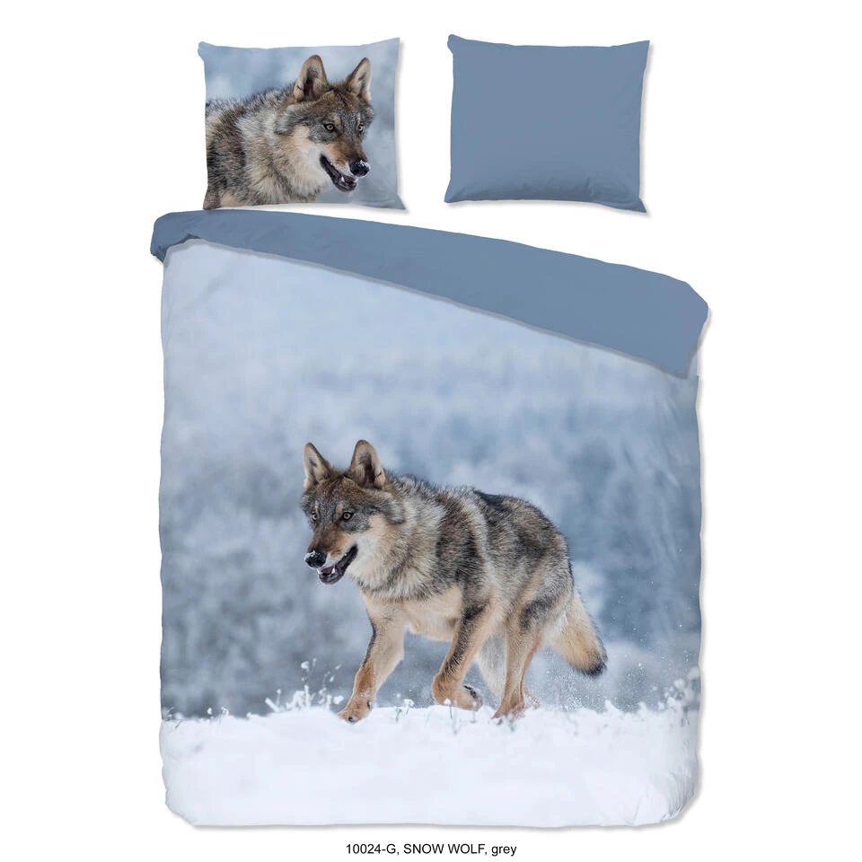 Good Morning Dekbedovertrek "Snow Wolf" - Grijs - (200x220 Cm) 3 Good Morning Dekbedovertrek "Snow Wolf" - Grijs - (200x220 Cm)