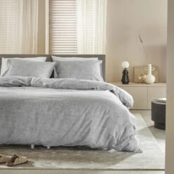 Damai Dekbedovertrek Ebba - Biologisch Katoen - 200x200/220 Cm - Grey -Leen Bakker Winkel 1000038144 0102
