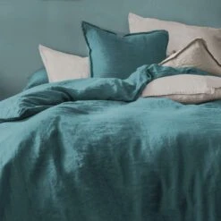 Matt & Rose Set Kussenslopen Groen - 65 X 65 Cm - 100% Linnen -Leen Bakker Winkel 1000038495 0103