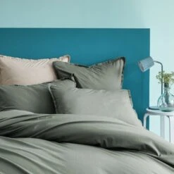 Matt & Rose Set Kussenslopen Groen - 50 X 70 Cm - Gewassen Katoen -Leen Bakker Winkel 1000038502 0102