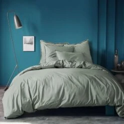 Matt & Rose Set Kussenslopen Groen - 50 X 70 Cm - Gewassen Katoen -Leen Bakker Winkel 1000038502 0103