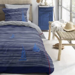 Cinderella Dekbedovertrek Boats - Katoen - 140x200/220 Cm - Deep Blue -Leen Bakker Winkel 1000042982 0102