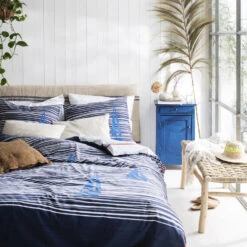 Cinderella Dekbedovertrek Boats - Katoen - 200x200/220 Cm - Deep Blue -Leen Bakker Winkel 1000042987 0102