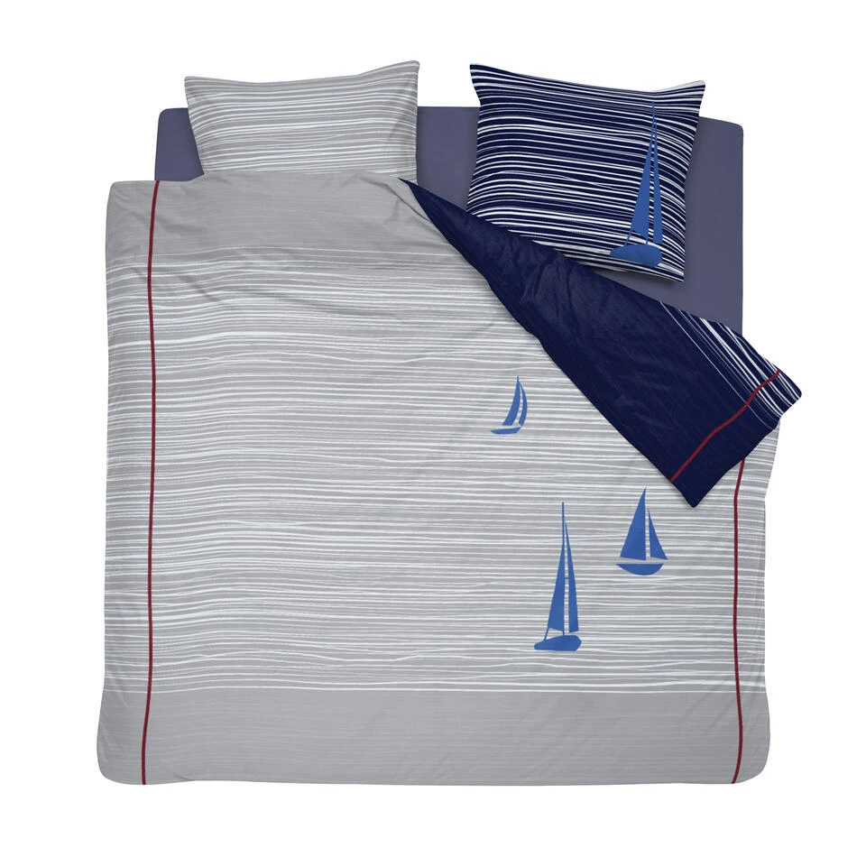 Cinderella Dekbedovertrek Boats - Katoen - 240x200/220 Cm - Deep Blue 4 Cinderella Dekbedovertrek Boats - Katoen - 240x200/220 Cm - Deep Blue - Afbeelding 2