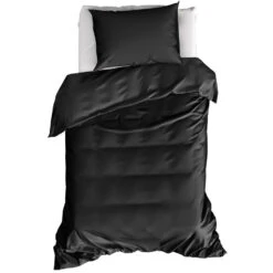 Moodit Dekbedovertrek Basil Black - Eenpersoons - 140 X 220 Cm - Katoen