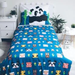 Minecraft Dekbedovertrek Explore Overworld - Eenpersoons - 140 X 200 Cm - Katoen -Leen Bakker Winkel 1000044600 0102