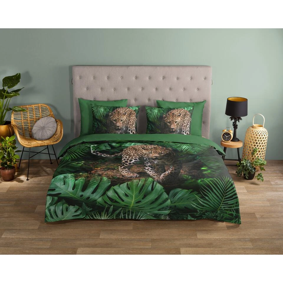 Good Morning Dekbedovertrek "Youri" - Groen - (200x220 Cm) 4 Good Morning Dekbedovertrek "Youri" - Groen - (200x220 Cm) - Afbeelding 2