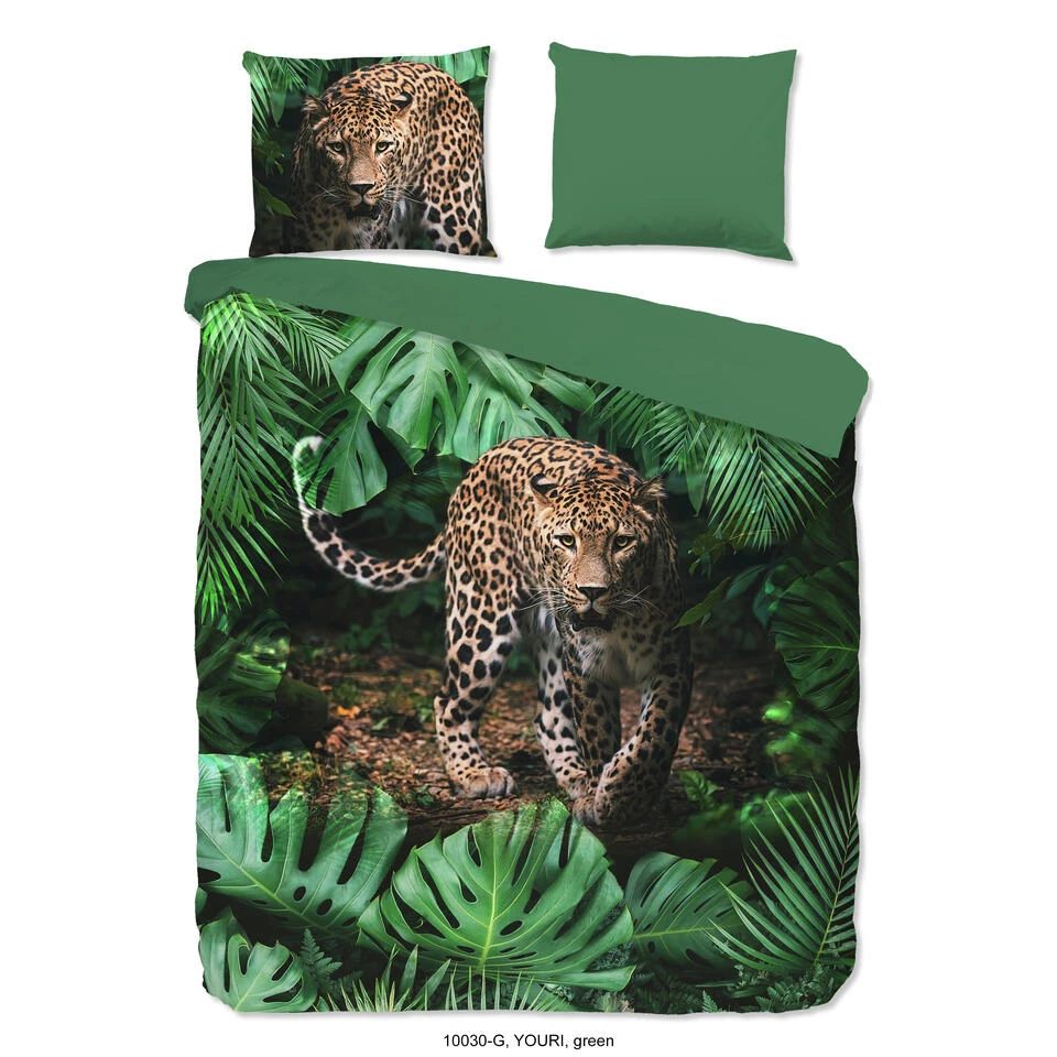 Good Morning Dekbedovertrek "Youri" - Groen - (200x220 Cm) 3 Good Morning Dekbedovertrek "Youri" - Groen - (200x220 Cm)