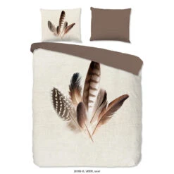 Good Morning Dekbedovertrek "Veer" - Zand - (140x220 Cm)
