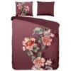 Good Morning Dekbedovertrek "Yuko" - Bordeaux - (240x220 Cm)