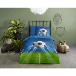 Good Morning Dekbedovertrek "Goal" - Blauw - (140x220 Cm) 7 Good Morning Dekbedovertrek "Goal" - Blauw - (140x220 Cm) -Leen Bakker Winkel 1000045549 0101