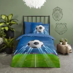 Good Morning Dekbedovertrek "Goal" - Blauw - (140x220 Cm) 8 Good Morning Dekbedovertrek "Goal" - Blauw - (140x220 Cm) -Leen Bakker Winkel 1000045549 0102