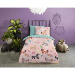 Good Morning Dekbedovertrek "Horses" - Multi - (140x220 Cm) -Leen Bakker Winkel 1000045563 0101