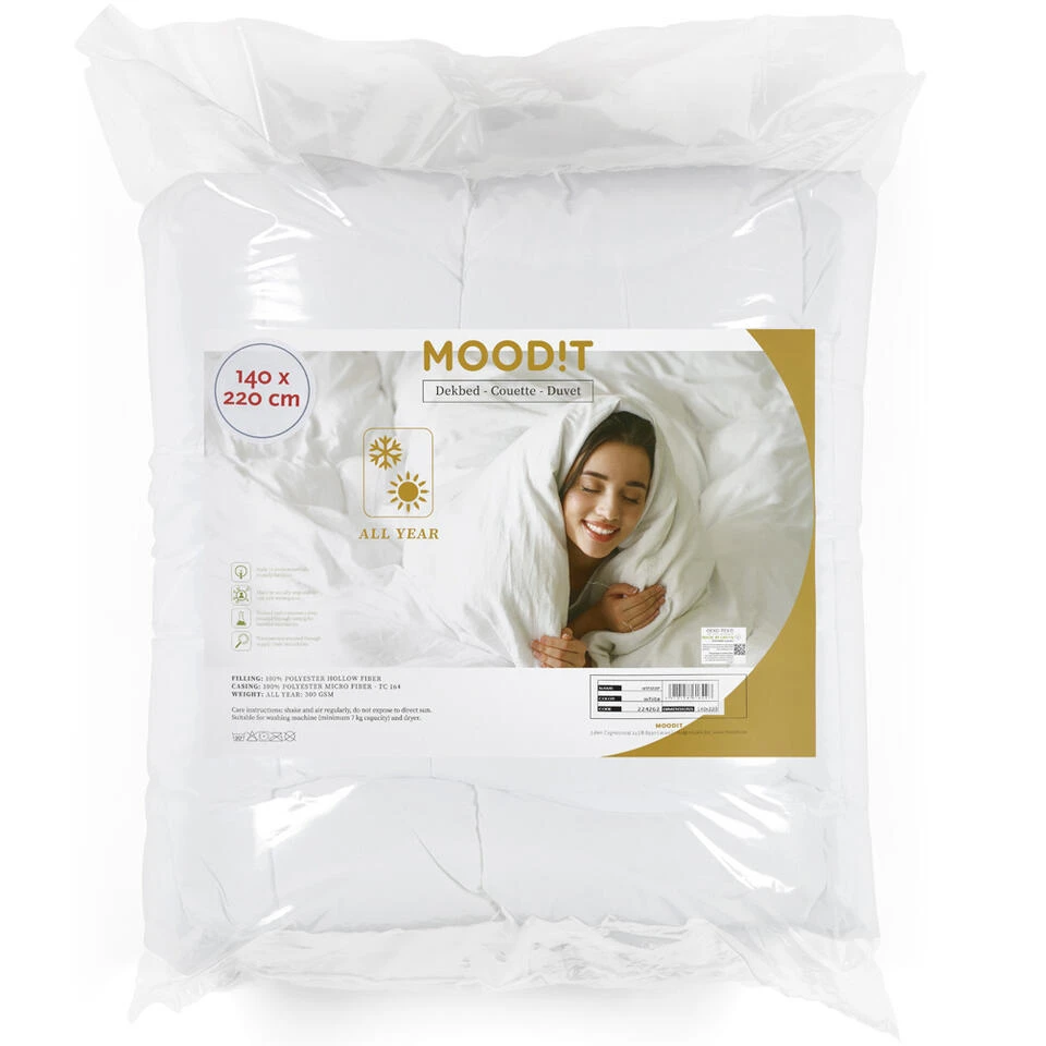Moodit Dekbed Winston - Eenpersoons - 140 X 220 Cm - Polyestervulling 4 Moodit Dekbed Winston - Eenpersoons - 140 X 220 Cm - Polyestervulling - Afbeelding 2