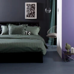 Damai Dekbedovertrek Katoen-satijn - 200x200/220cm - Groen Gestreept -Leen Bakker Winkel 1000051498 0103