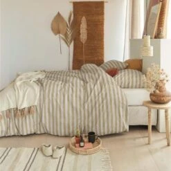 Ariadne At Home Dekbedovertrek Knit Stripes Naturel-2-persoons (200 X 200/220... -Leen Bakker Winkel 1000051938 0102