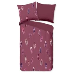 Pure Dekbedovertrek "Cos" - Bordeaux - (240x220 Cm) -Leen Bakker Winkel 1000051961 0102