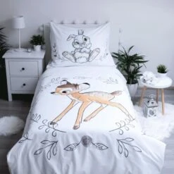 Disney Bambi Dekbedovertrek, Circle - Eenpersoons - 140 X 200 Cm - Katoen -Leen Bakker Winkel 1000053404 0102