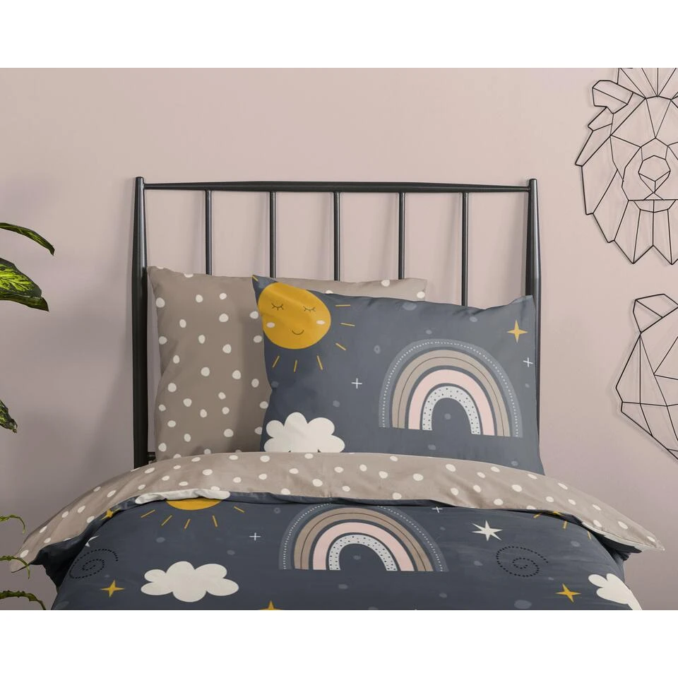 Good Morning Dekbedovertrek "Space" - Antraciet - (140x220 Cm) 4 Good Morning Dekbedovertrek "Space" - Antraciet - (140x220 Cm) - Afbeelding 2