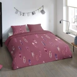 Pure Dekbedovertrek "Cos" - Bordeaux - (140x220 Cm) -Leen Bakker Winkel 1000054809 0101