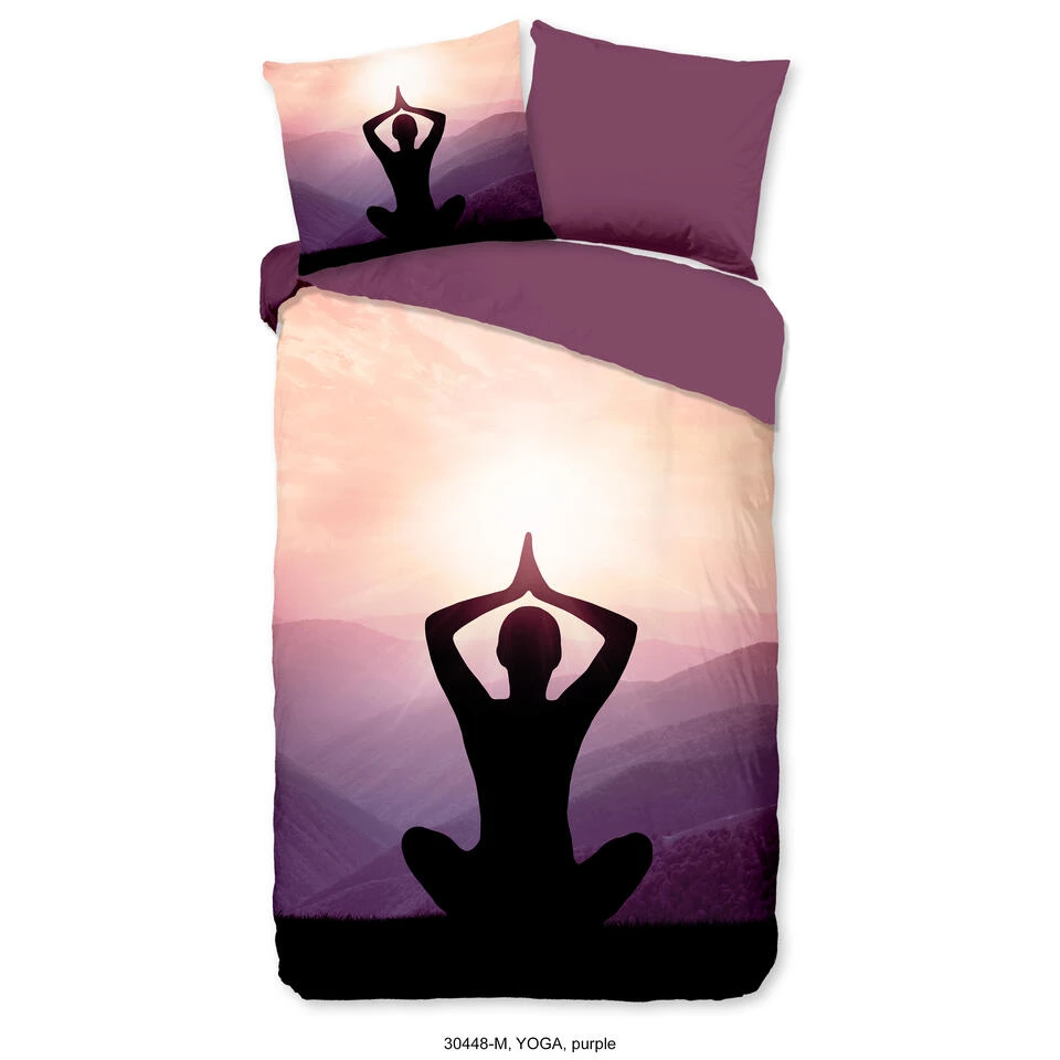 Pure Dekbedovertrek "Yoga" - Paars - (140x220 Cm) 3 Pure Dekbedovertrek "Yoga" - Paars - (140x220 Cm)