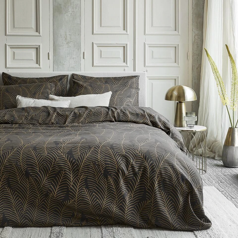 Damai Bellezza - Dekbedovertrek - Satijn - 200x200/220 Cm - Off Black 4 Damai Bellezza - Dekbedovertrek - Satijn - 200x200/220 Cm - Off Black - Afbeelding 2