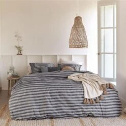 Ariadne At Home Dekbedovertrek Knit Stripes Blue-2-persoons (200 X 200/220 Cm) -Leen Bakker Winkel 1000057345 0102