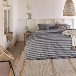 Ariadne At Home Dekbedovertrek Knit Stripes Blue-2-persoons (200 X 200/220 Cm) -Leen Bakker Winkel 1000057345 0103