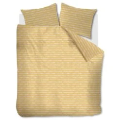 Ariadne At Home Dekbedovertrek Knit Stripes Yellow-1-persoons (140 X 200/220 Cm)