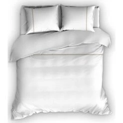 Romanette Flanellen Dekbedovertrek Duchesse Wit/Zand-140 X 200/220 Cm