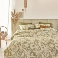 Ariadne At Home Dekbedovertrek Botanical Green-Lits-jumeaux (240 X 200/220 Cm) -Leen Bakker Winkel 1000057404 0102