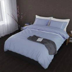 Flanellen Romanette Dekbedovertrek Duchesse Blauw/Wit-240 X 200/220 Cm -Leen Bakker Winkel 1000057425 0102