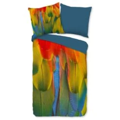 Pure Dekbedovertrek "Rainbow Feathers" - Multi - (140x220 Cm) -Leen Bakker Winkel 1000060489 0102