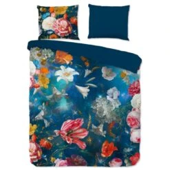 Pure Dekbedovertrek "Space Flowers" - Blauw - (140x220 Cm)